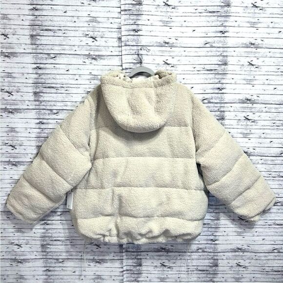 Good American Faux Shearling Cocoon Hooded Puffer Coat - Picture 4 of 12